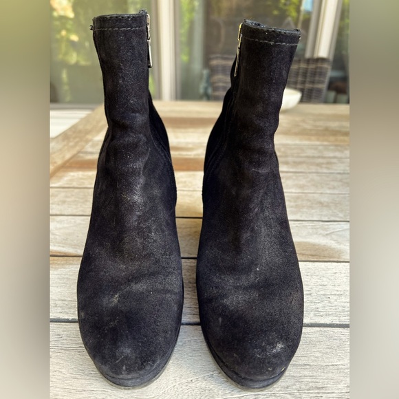 Prada Black Wedge Suede Ankle Booties - Picture 4 of 14